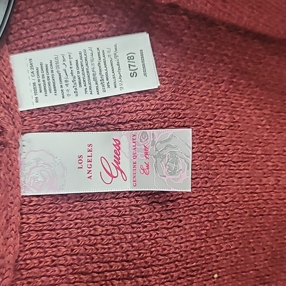 Guess girls hoddie button up sweater small nwt - Picture 4 of 5